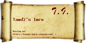 Tamás Imre névjegykártya